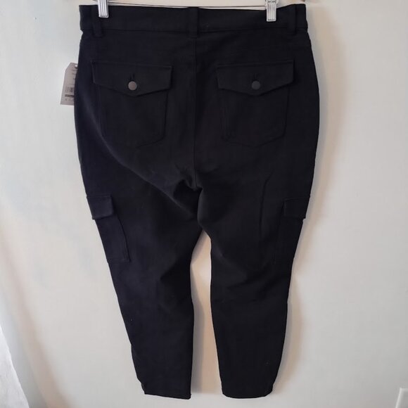 Time And Tru High Rise Skinny Pants Womens size 14 Black Zip Fly Pockets Stretch - Picture 5 of 8